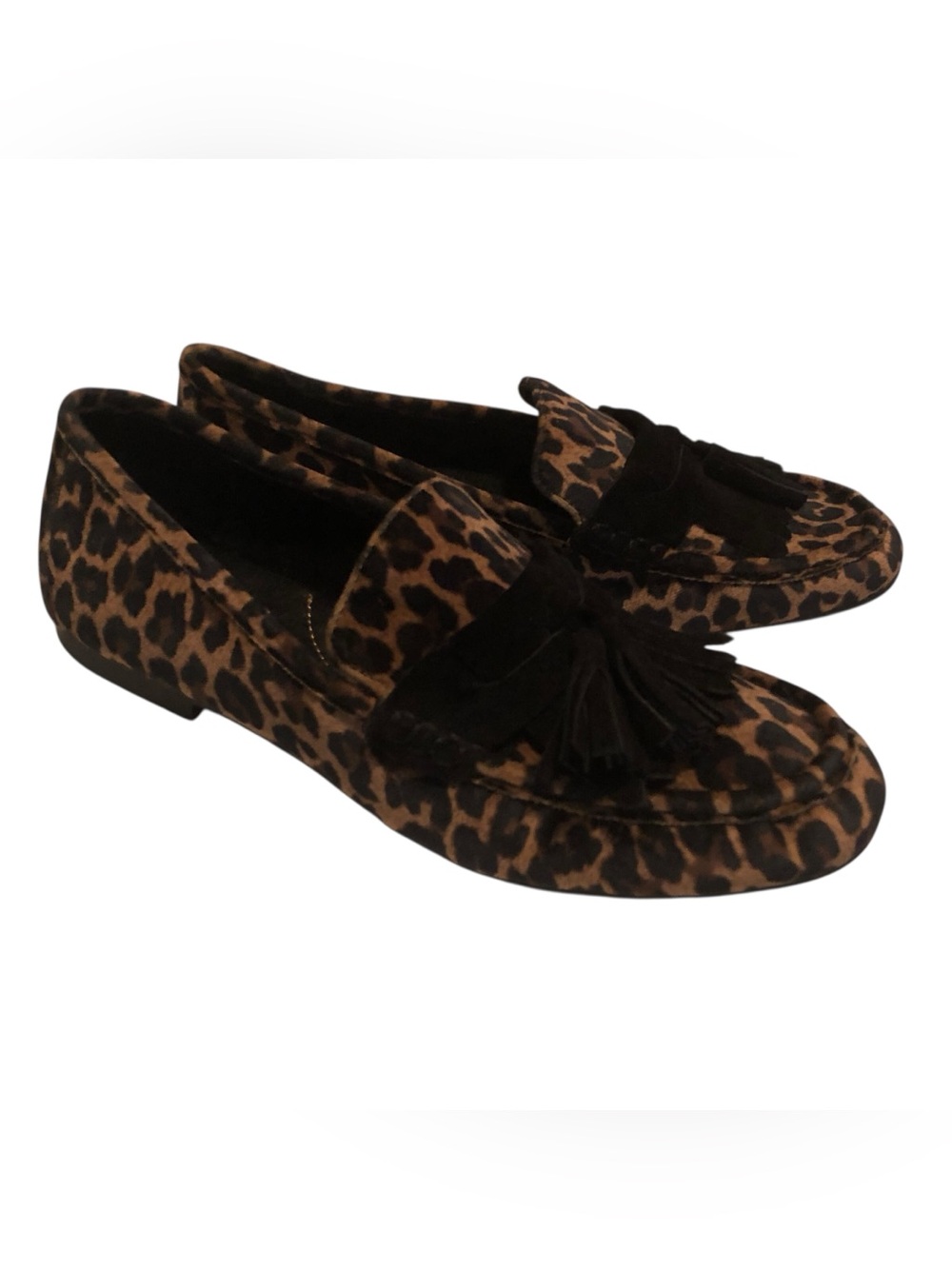 Børn Leopard Print Tassel Slip On Loafers Shoes Size 8.5